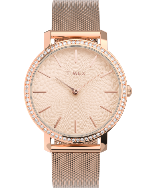 relojes | Timex trascender reloj con pulsera de acero inoxidable de 34 mm tono oro rosa mujer Z8X2360