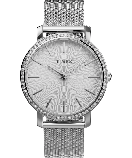 relojes | Timex trascender reloj con pulsera de acero inoxidable de 34 mm tono plateado mujer Z8X2356