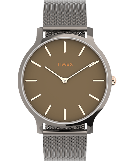 relojes | Timex trascender reloj de 38 mm con correa de malla de acero inoxidable bronce/negro mujer Z8X2355