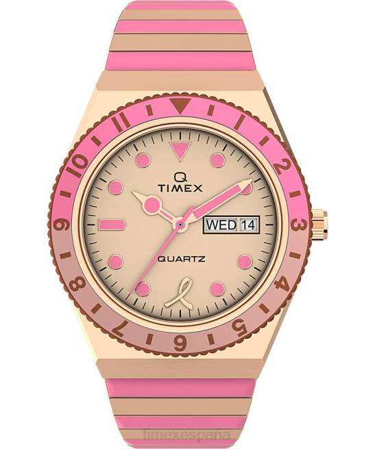 relojes | Timex x q bcrf reloj con pulsera de acero inoxidable de 36 mm tono oro rosa/bicolor/rosa mujer Z8X2333