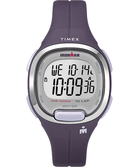 relojes | Timex Reloj Ironman Transit de tamaño mediano con correa de resina de 33 mm. tono morado/plateado mujer Z8X2409