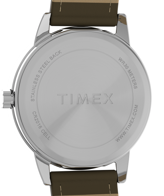 relojes | Timex Reloj Easy Reader de 30 mm con correa de cuero ajustable de una sola vez tono plateado/marrón/crema mujer Z8X2396
