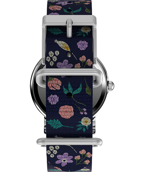 relojes | Timex Reloj Weekender x Peanuts floral de 31 mm con correa de tela tono plateado/azul/blanco mujer Z8X2399